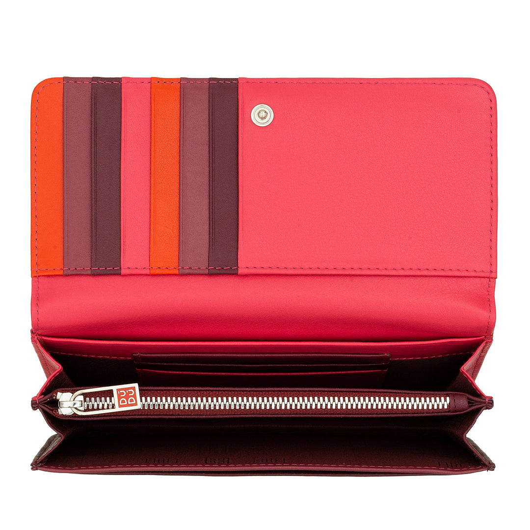 DuDu Stor kvinders tegnebog i blødt læder RFID flerfarvet fisse