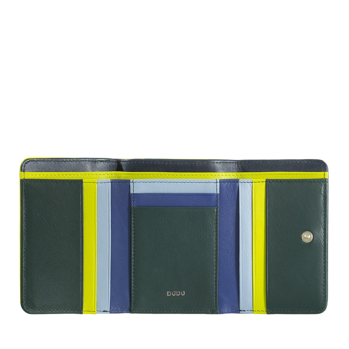 DuDu Piccolo RFID tegnebog RFID i farverigt flerfarvet læder