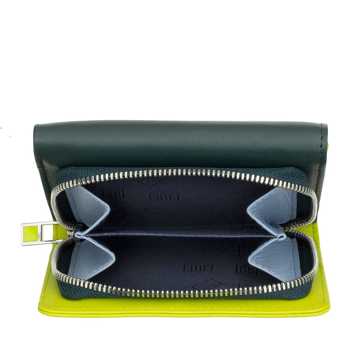 DuDu Piccolo rfid plånbok rfid i färgglada mångfärgade läder