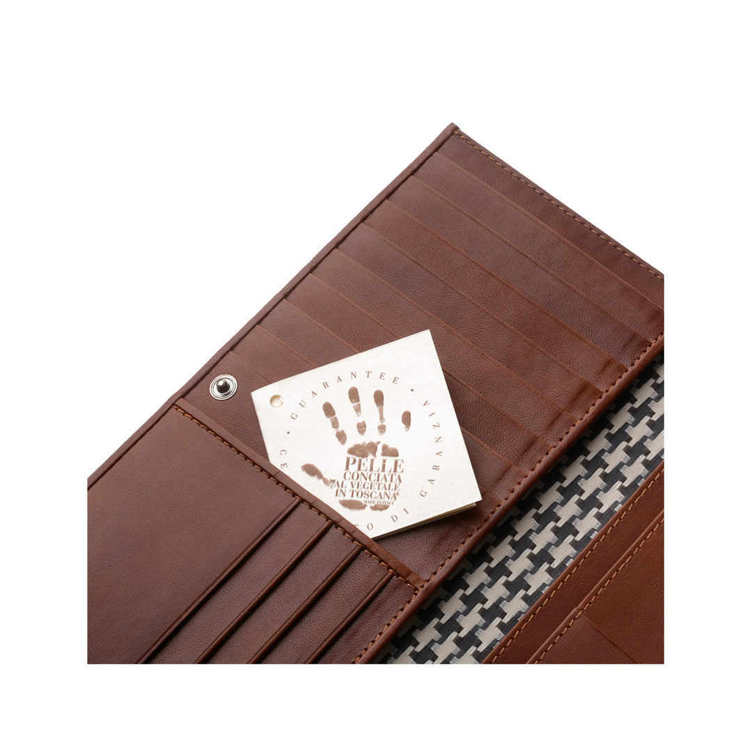 Forntida Toscana plånbok Plånbok Stor lång kapacitet i Vera Leather med Card Zip Button & Documents