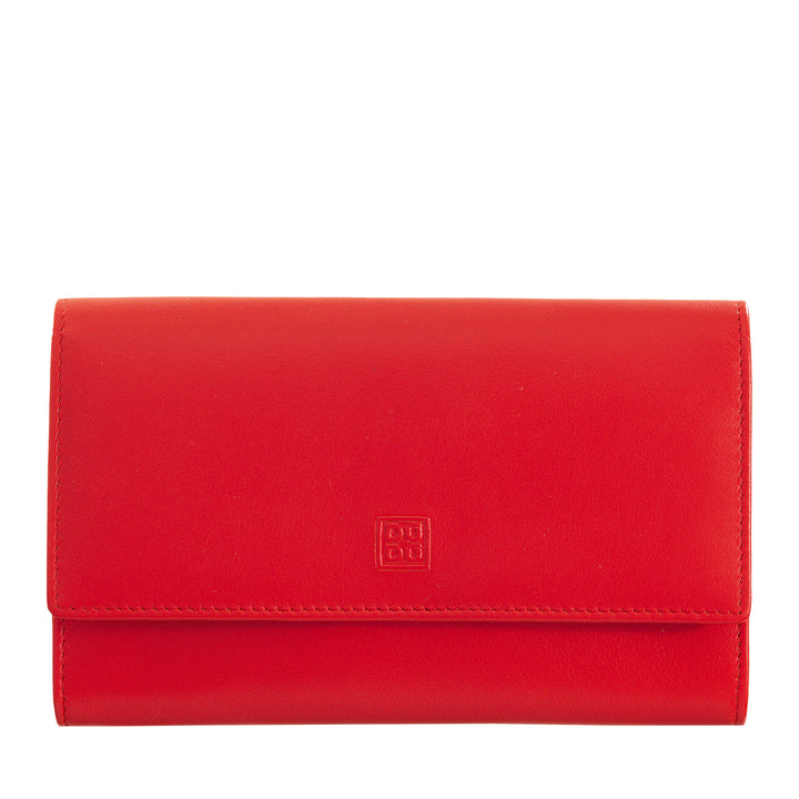 DuDu Женский бумажник RFID с многоцветным кожаным мешком
