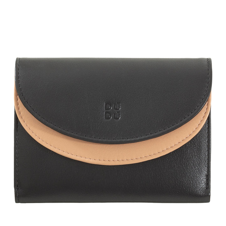 DuDu World World True RFID Leather med Portamonete, fargerik lommebok med dobbel klaffinnehaver kredittkredittskjær