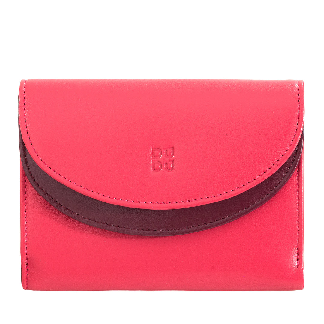 DuDu Världsvärlden sant RFID -läder med Portamonete, färgglad plånbok med dubbel klaffhållare Kreditkreditkedlar