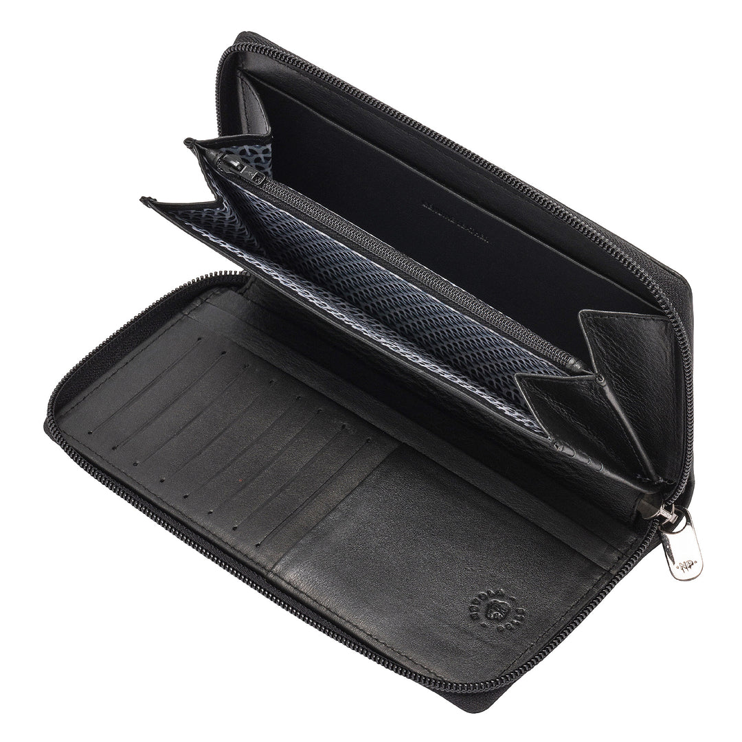 Nuvola leather wallet large women with zip leather zip zip 14 credit card holder pockets and hobs