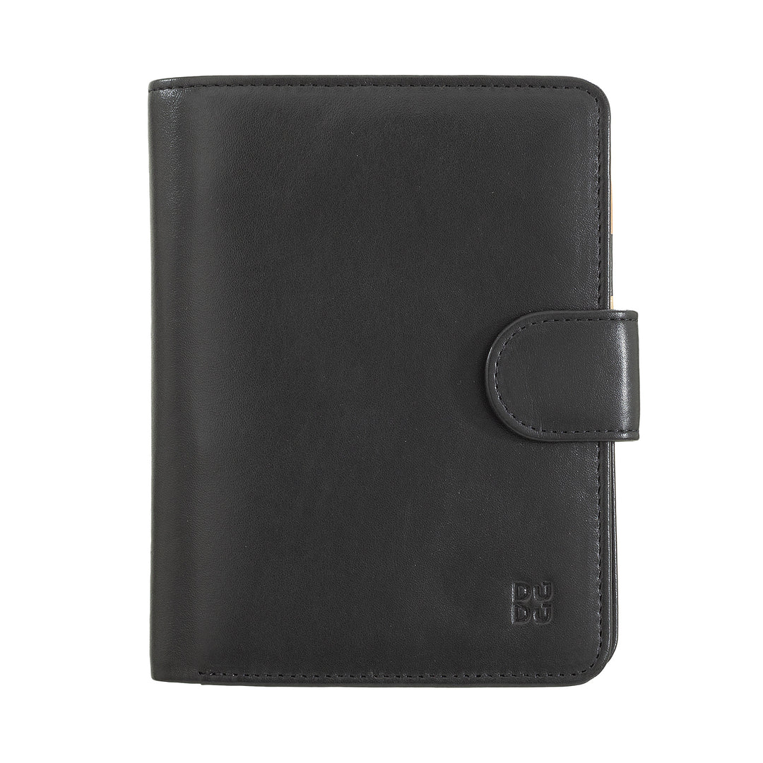 Dudu Women's Women in Soft Leather Colored RFID BLOCK WITH ZIP Credit Card holder Doors