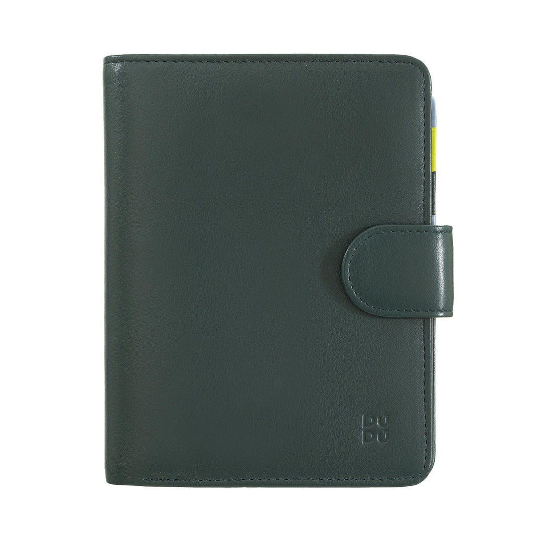 DuDu Женский кошелек из цветной мягкой кожи RFID-блокировка с Zip-кошельком и держателем кредитной карты