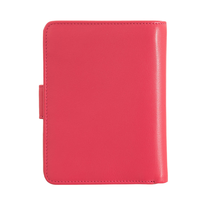 DuDu Dámská peněženka v barevném zámku měkké kožené RFID s držákem na zip a držitelem kreditní karty