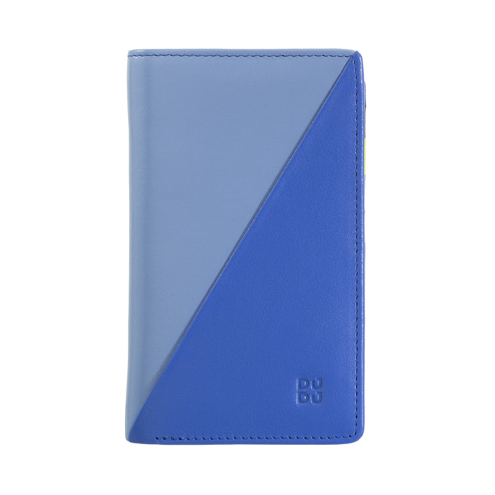 محفظة DUDU الملونة RFID النسائية من الجلد متعدد الألوان مع محفظة للعملات المعدنية بسحاب، وجيوب للبطاقات والبطاقات