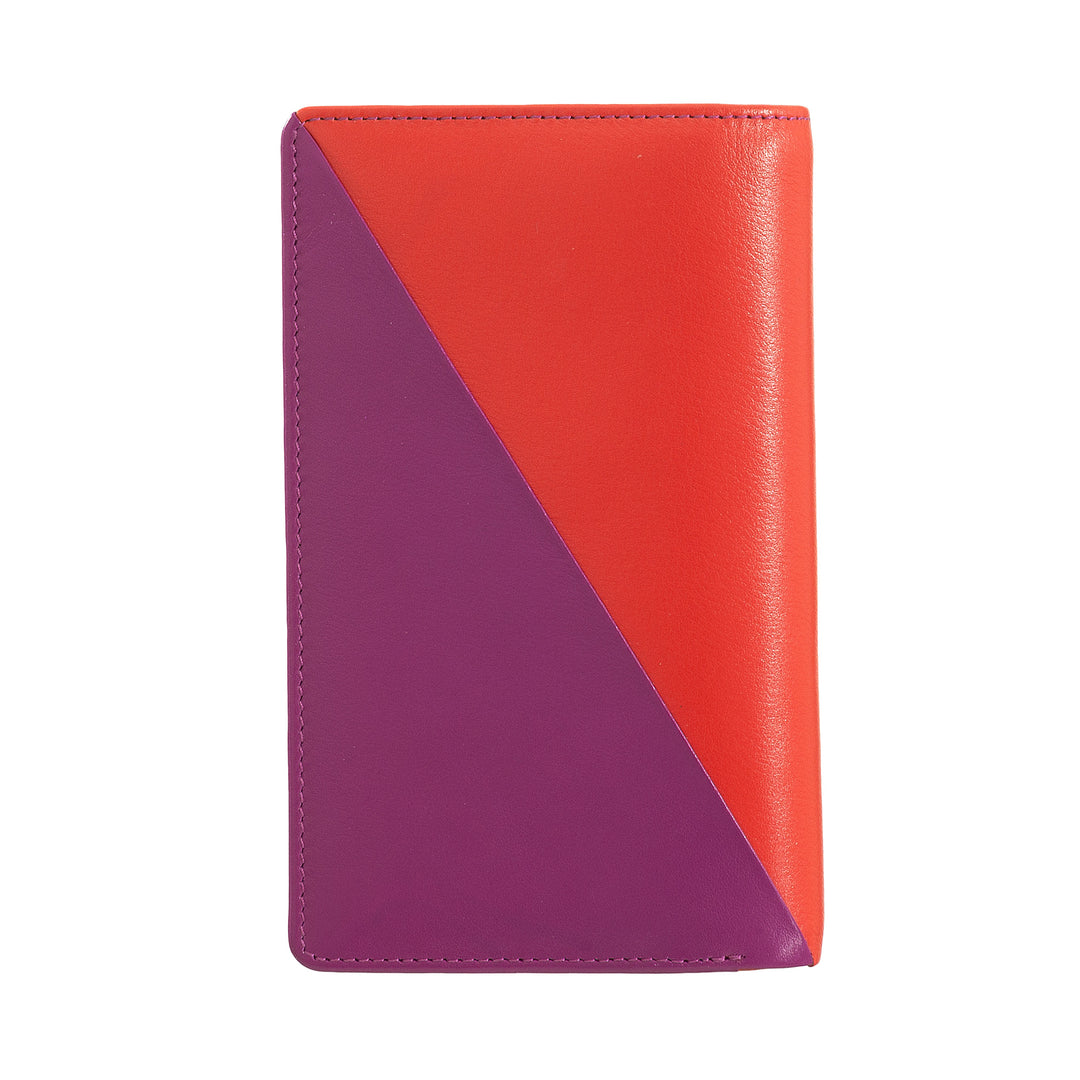 DuDu Carteira de couro multicolorido RFID para mulheres com porta-moedas com dobradiças, bolsos de porta-cartões e cartões