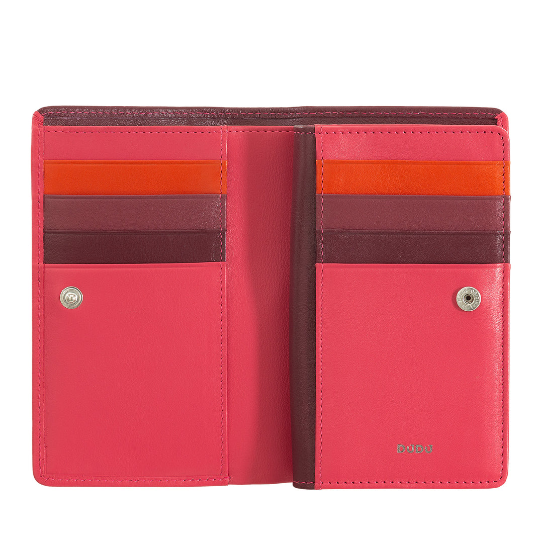 Dudu Coloring Женский кошелек RFID в многоцветной коже с ключевым держателем, карманами и карточками для карт