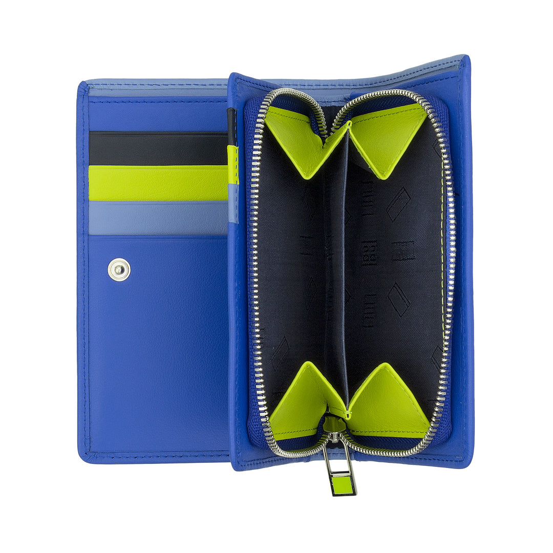 DuDu Женский кошелек RFID с многоцветным кожаным кошельком с застежкой-молнией, карточными карманами и карточками