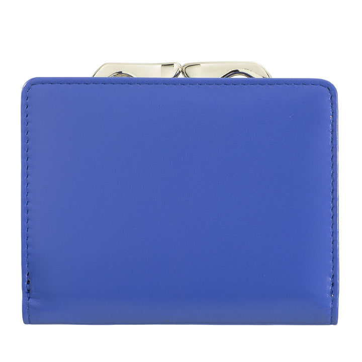 DuDu Liten kvinnors plånbok i mjukt läderskalle RFID, klicka på Clace Click, Compact Design, 8 Card Card Packs