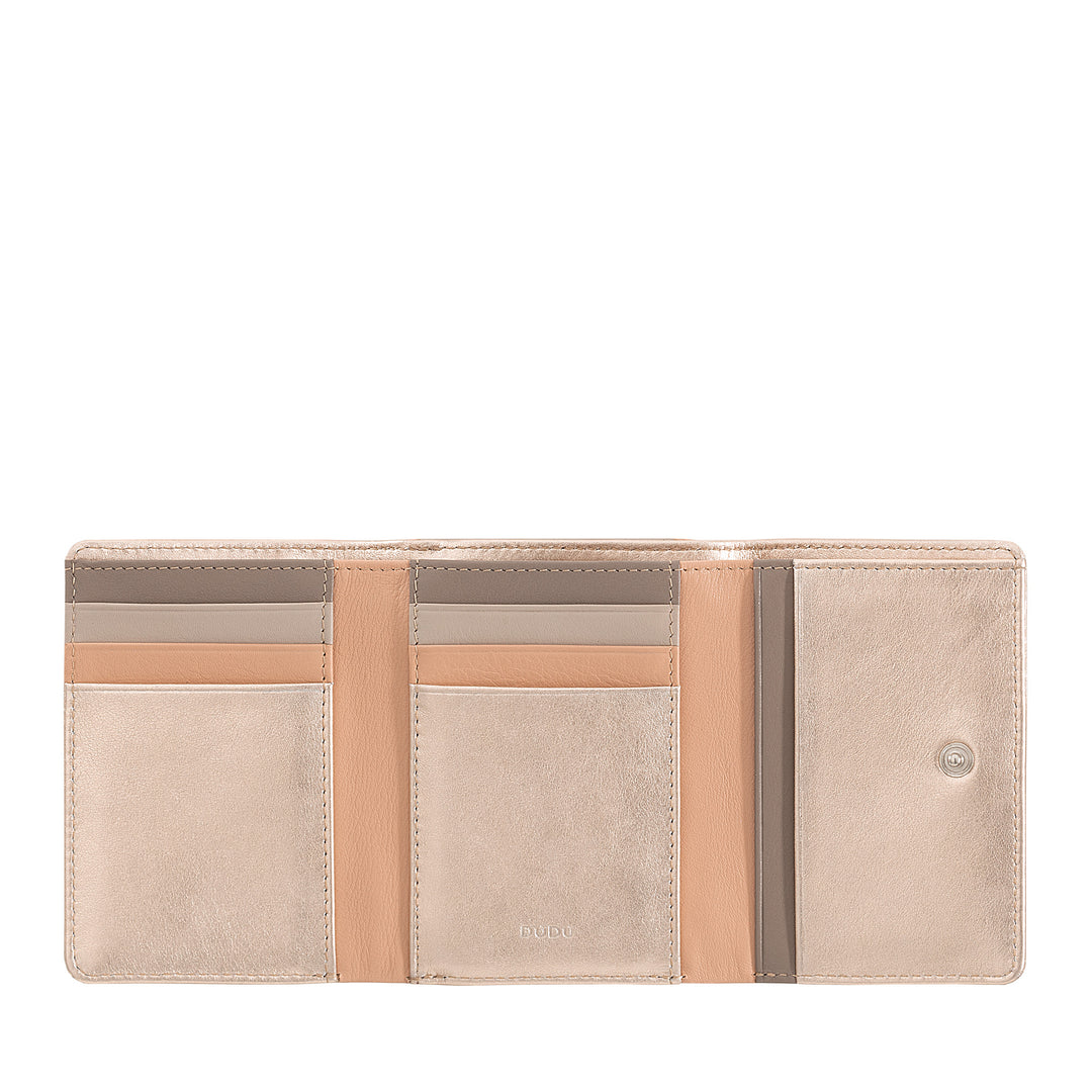DuDu 女性小钱包RFID软屏皮革, click clac钱包, 紧凑的设计, 8 卡袋