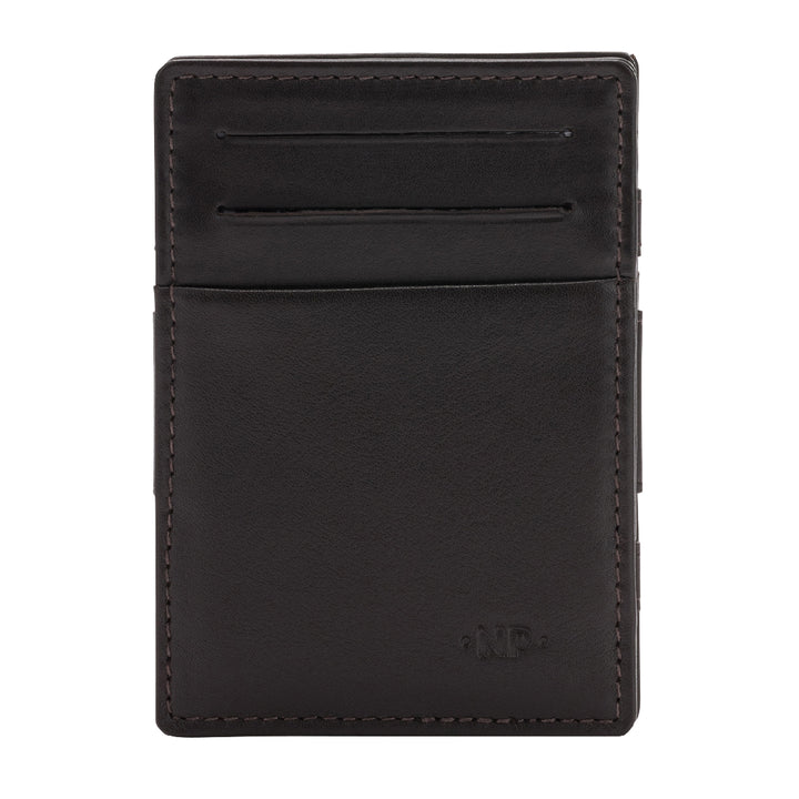 NuVola Leather Magic Portfolio Man in lederen magische portemonnee klein met 6 creditcardzakken