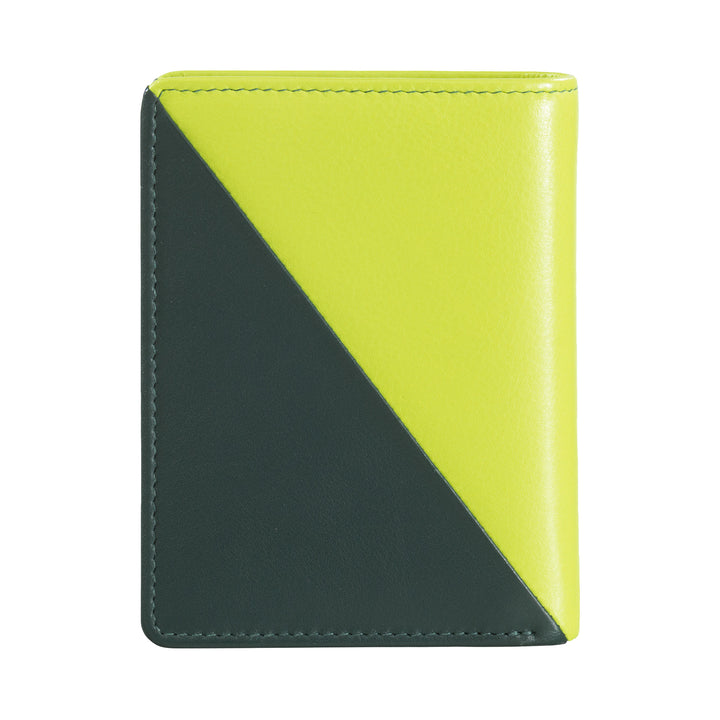 DuDu Liten kvinners lommebok av fargerik skinnholder og fliser med glidelåsholder og knapp