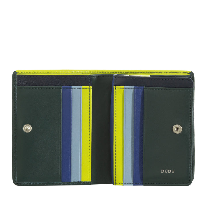 DuDu Женский кошелек Маленький цветной кожаный держатель для карточек и карточек с кошельком Zip и пуговицей