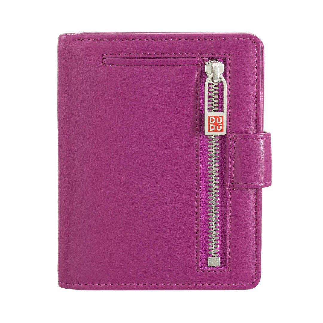 Dudu Women's Wallet in Vera Little Leather Leather Rfid Leather with Crescete Hinge Door Banknotes, External Closure