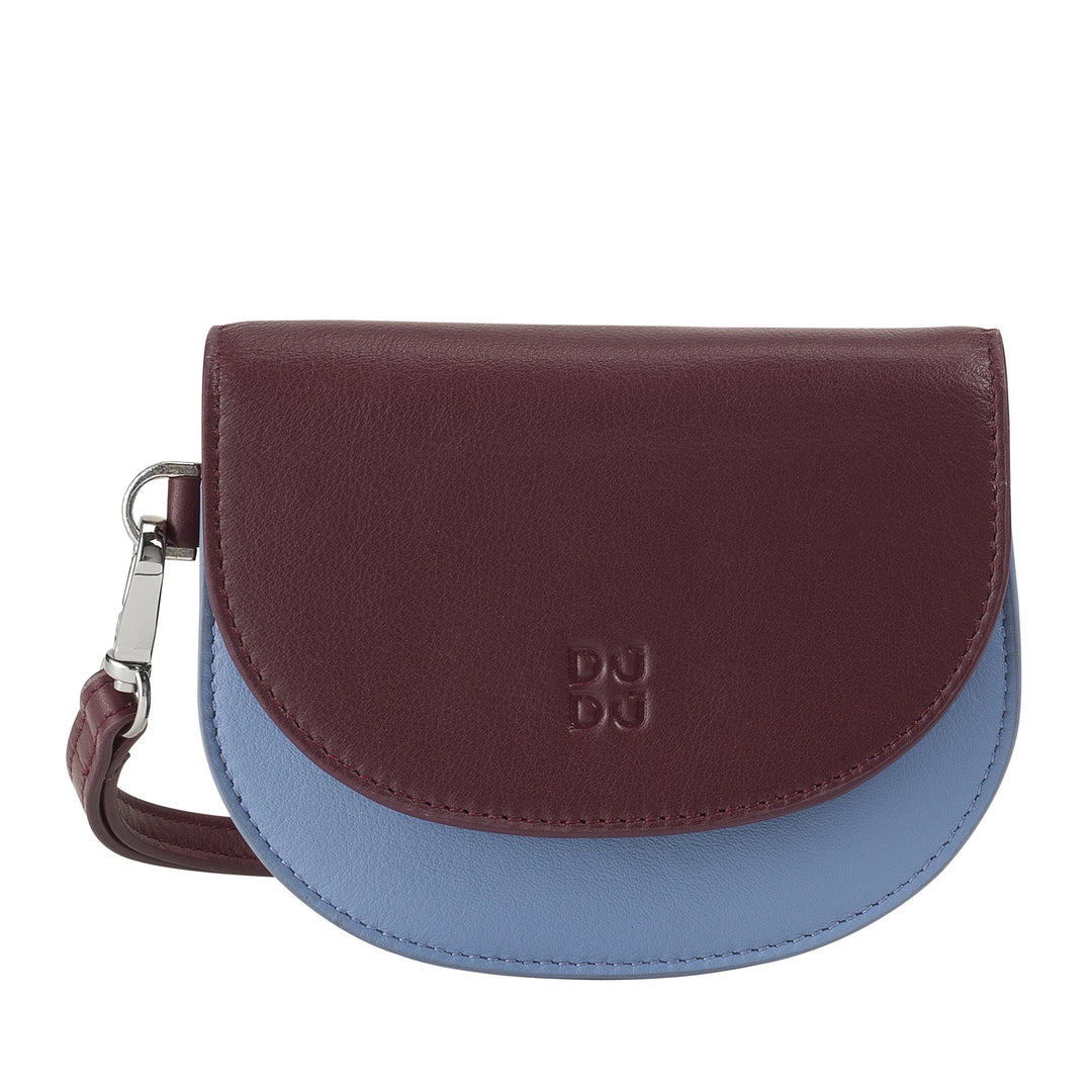 DuDu Kvinnors handledsplånbok i läder, små färgglada portföljkortskort med kassar med snören
