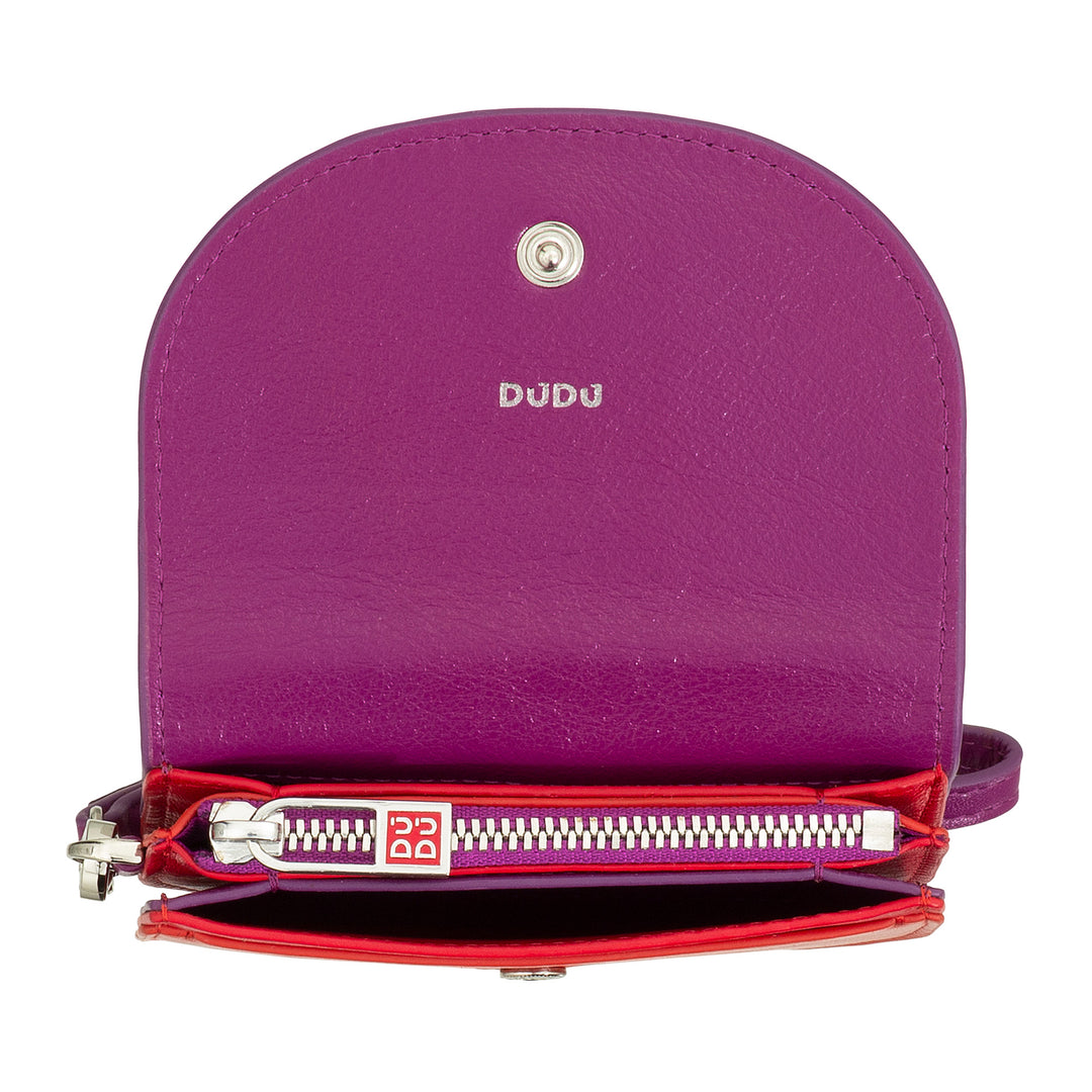 DuDu 여성 가죽 손목 지갑, 작고 다채로운 지갑 동전 지갑 지폐 끈이 있는 타일