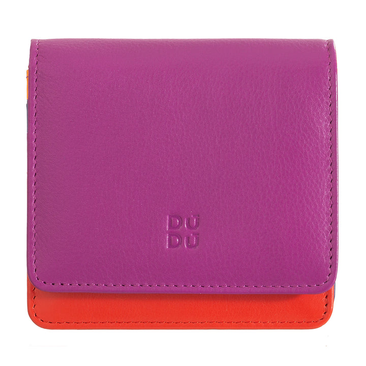 DuDu Liten kvinnors plånbok i Skop Leather Ultra Compact Colored RFID med interna dragkedja och 8 kortkortshållare