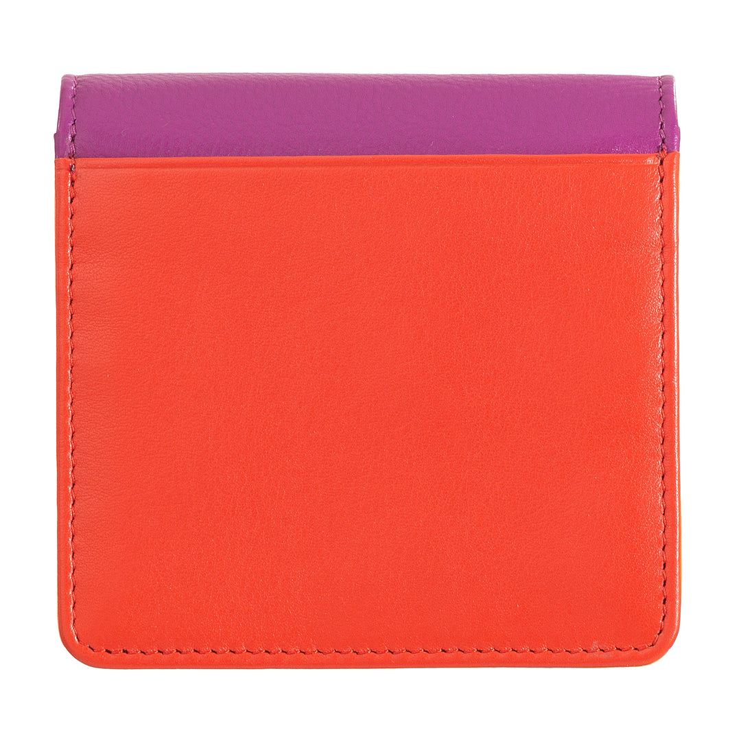 DuDu Kleine Frauenbrieftasche in SKOP Leder Ultra kompakt gefärbt RFID mit internem Reißverschluss und 8 Kartenkartenhalter