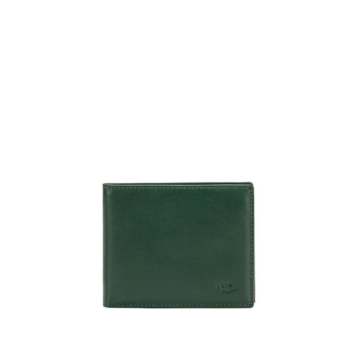 Portfolio delgado de cuero Nuvola Small Man In Pocket Leather con 6 cartas y bolsillos de azulejos