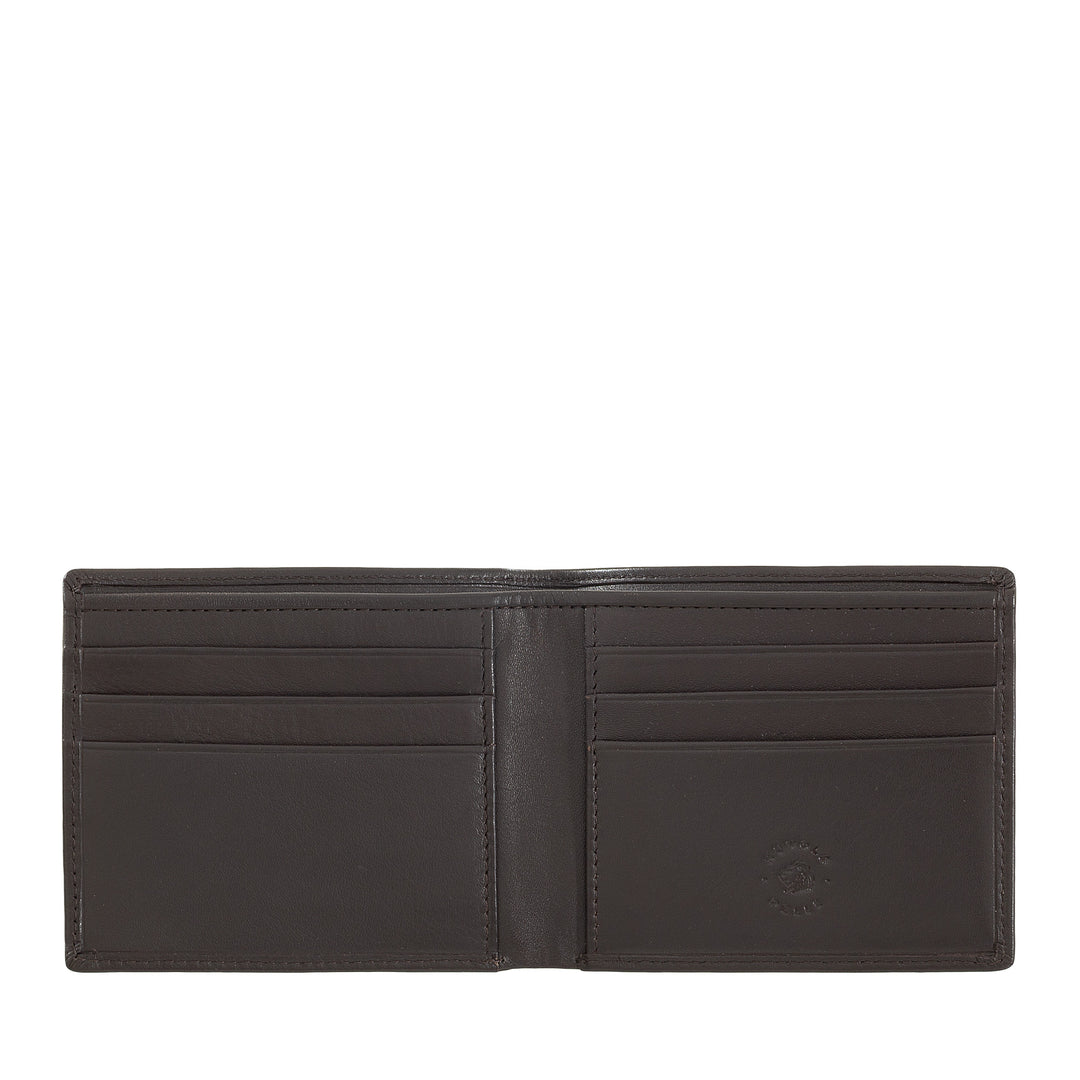 Cloud Leather Men's Slim Wallet Small Pocket Leather Pocket with 6 Card Holder Pockets and Card Cards