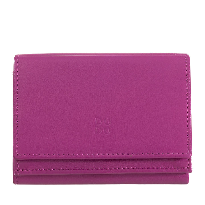 DuDu Liten läder -plånbok, kvinnors plånbok, kompakt design med innehavare av hållare och kort