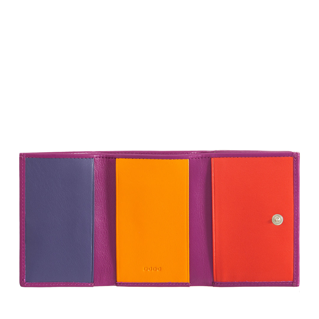 DuDu Liten läder -plånbok, kvinnors plånbok, kompakt design med innehavare av hållare och kort
