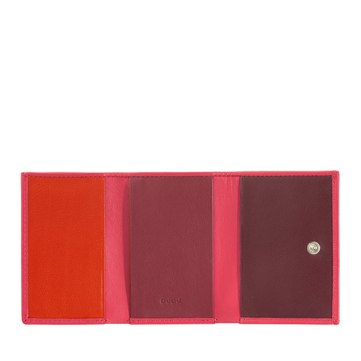Carteira de couro masculina de dudu, carteira feminina, design compacto com notas e portas de cartas portas