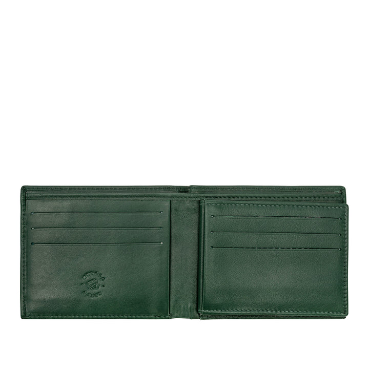 NuVola Leather Portfolio Small Man in echte compacte lederen slanke houderkaarten en bankbiljetten