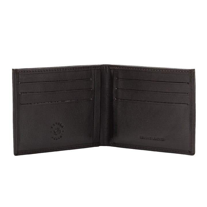 NuVola Leather Portfolio Men's Compact Slim in Real Leather Holder Holder en 6 kaartenhouder Zakken