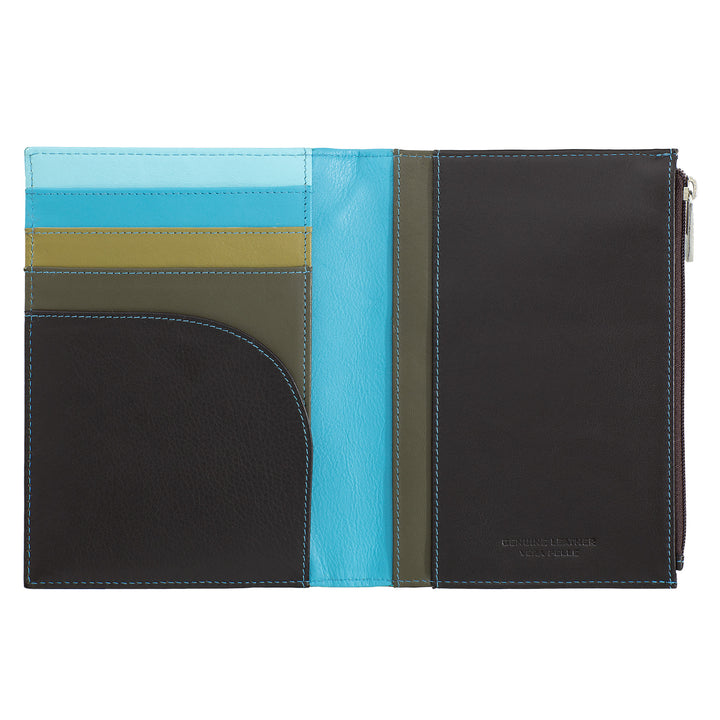 DuDu RFID кожаный бумажный чехол для паспорта Block Notes A6 с боковым молнией