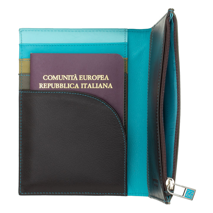 DuDu RFID кожаный бумажный чехол для паспорта Block Notes A6 с боковым молнией