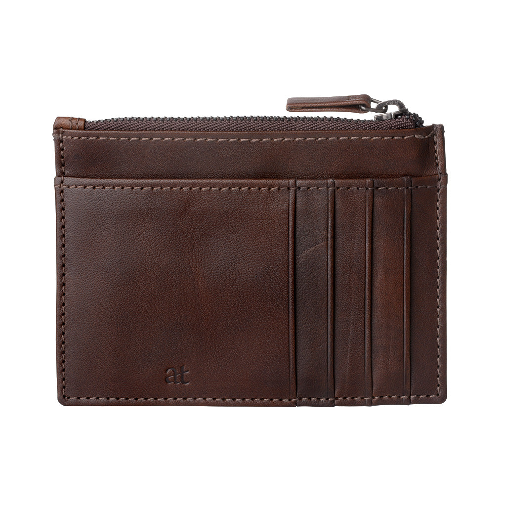 古董托斯卡纳 男士纤薄真皮钱包带8个口袋 卡夹 瓦片 文件和隔间 Zip 硬币袋