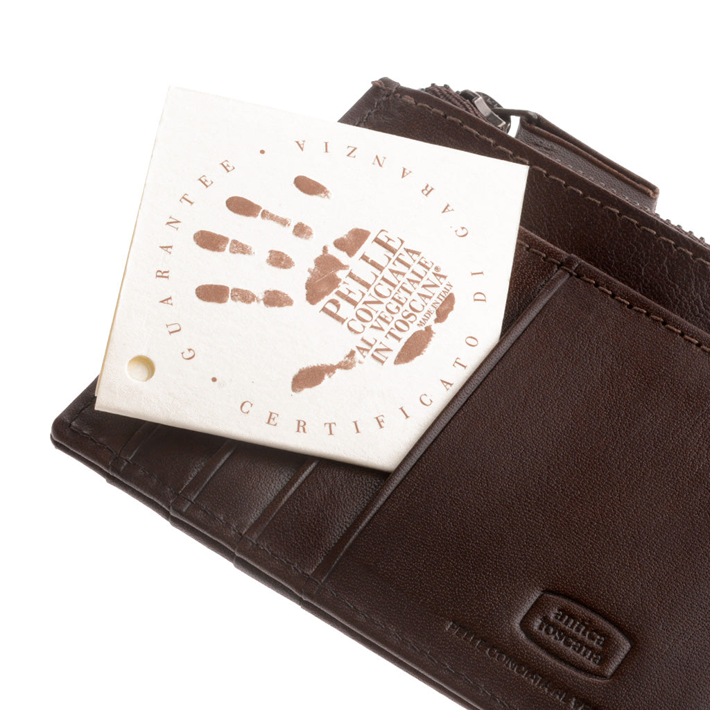 प्राचीन टोस्को पुरुषों की स्लिम असली लेदर 8 जेब के साथ बटुआ कार्ड धारक टाइलें दस्तावेज़ और चैम्बर ज़िप के लिए बटुआ