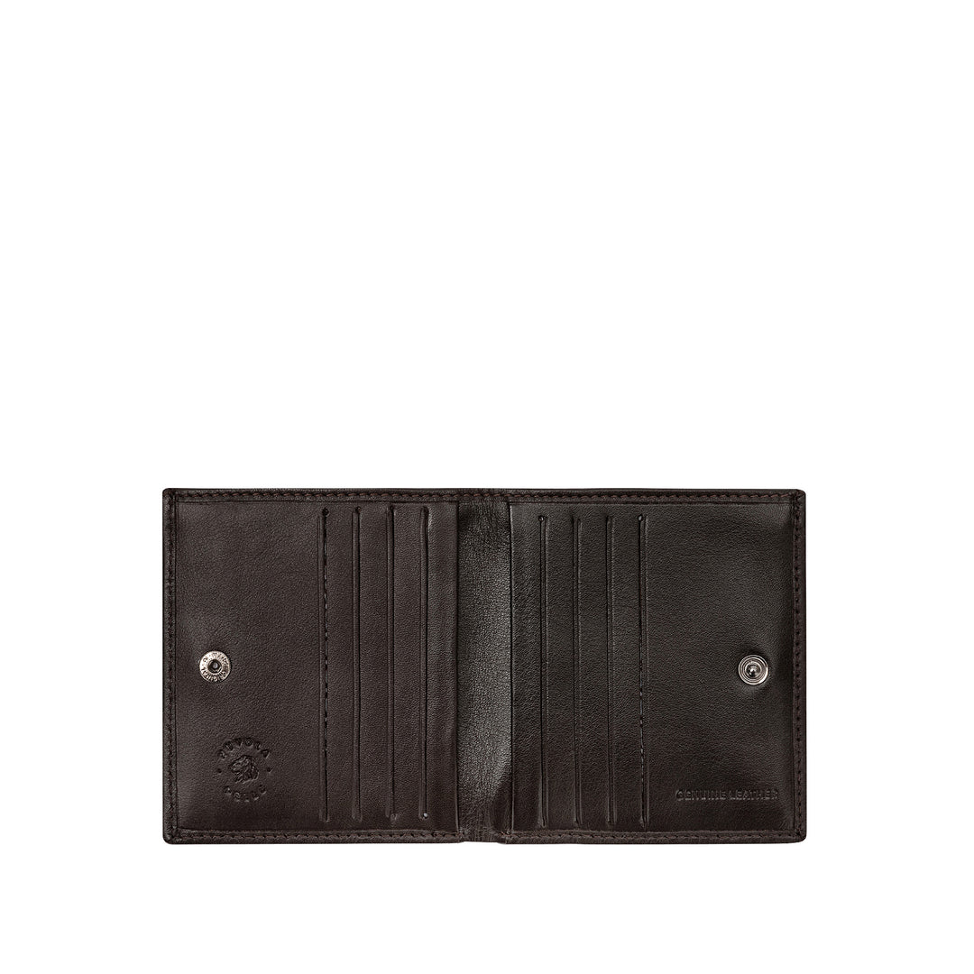 Små små små mäns läder plånbok nuvola med knappstängning och kortkortshållare