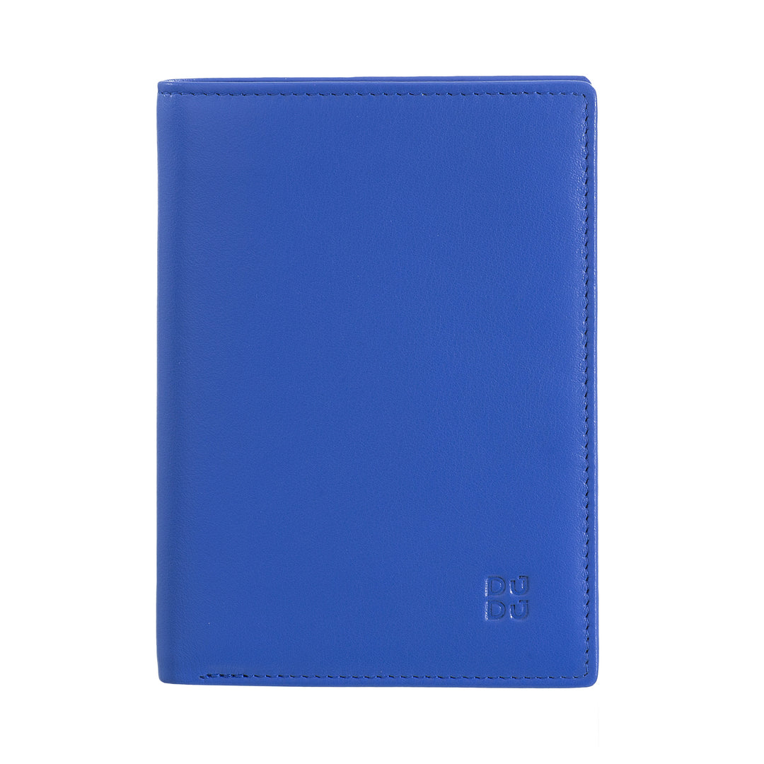DUDU Herren Brieftasche für RFID -Buch in mehrfarbiger Leder mit Blitz