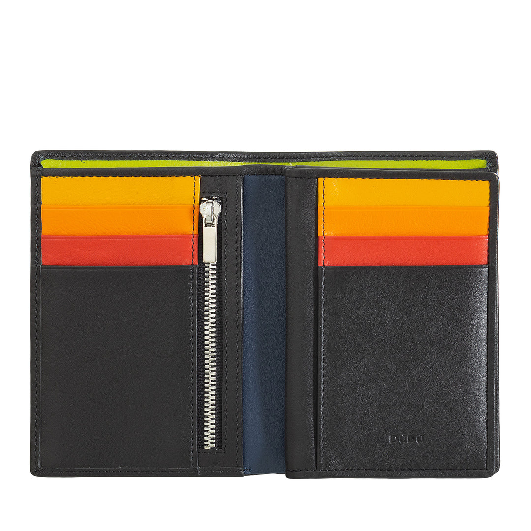 DuDu Многоцветный кожаный бумажник RFID с молнией