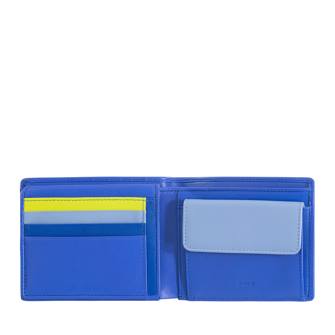DuDu Multicolored Classic Leather Wallet for Signed RFID Men