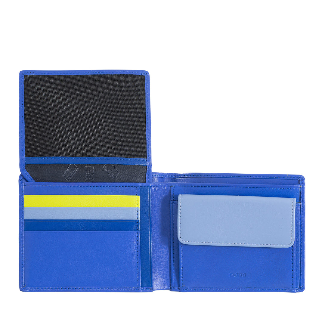 DuDu Multicolored Classic Leather Wallet for Signed RFID Men
