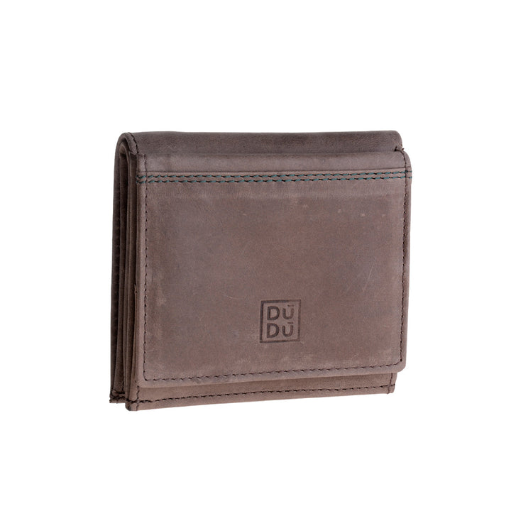 Små mäns plånbok i vintage läder med dörrar DuDu