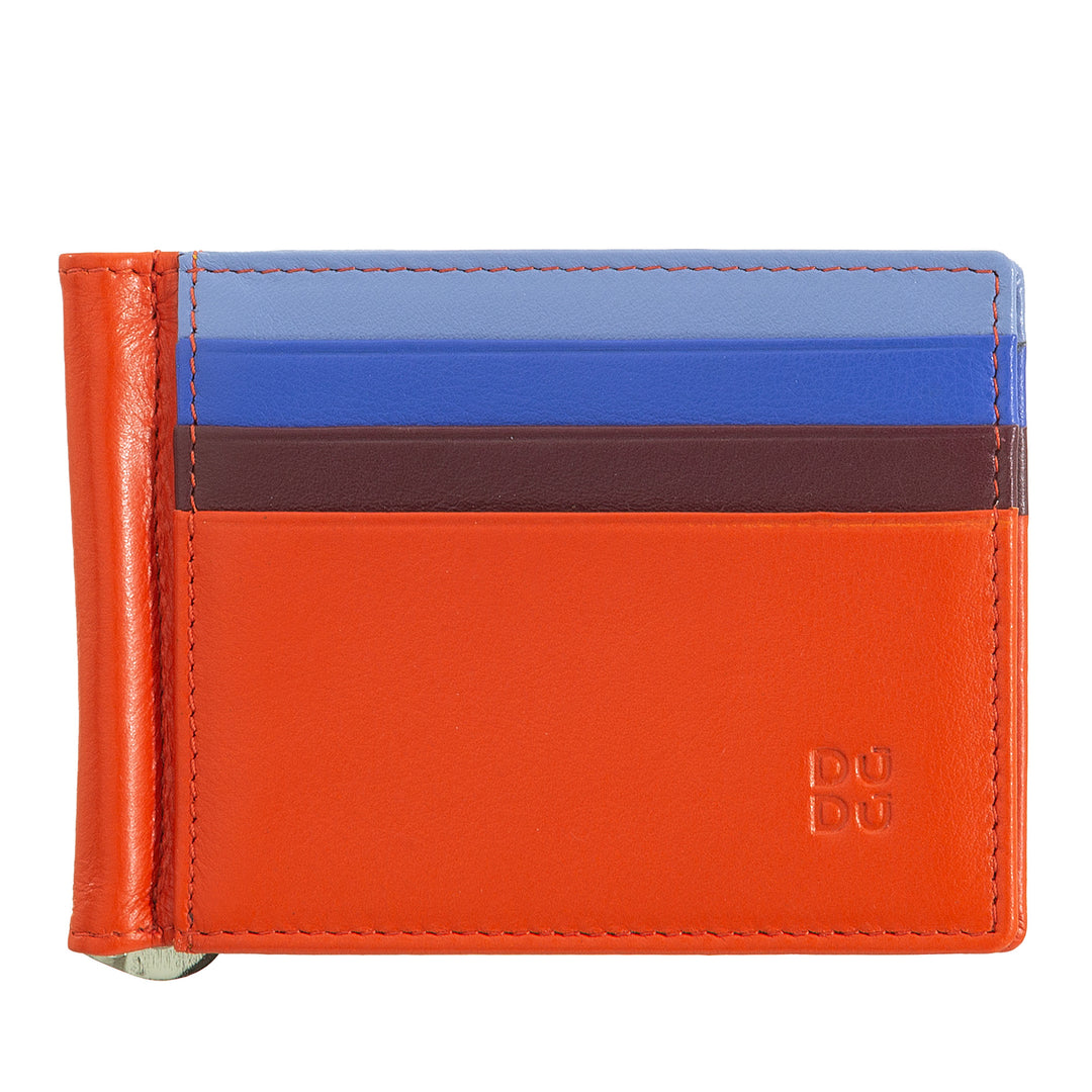 DUDU men's wallet with leather clothes in leather holder credit cards clip thin banknotes tile holder