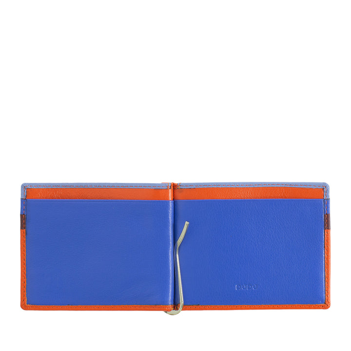 DuDu Herrplånbok med läderklipp Holder Kreditkortshållare klipp tunna sedlar kakelhållare