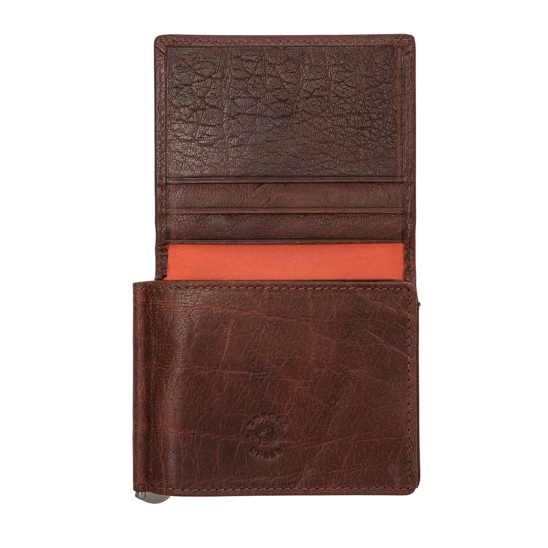 Nuvola Leather Portfolio Man Stopsoldi med dørholdere og kredittkort stopper Banknotes Trifold