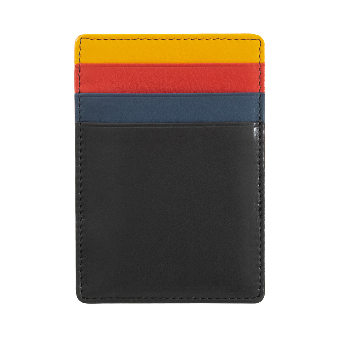 DuDu محفظة سحرية للرجال محفظة جلد متعدد الألوان مع 6 فتحات بطاقات الائتمان