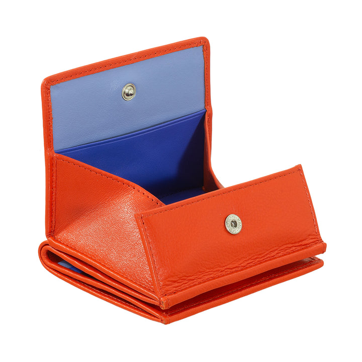 DuDu RFID Multicolor Leather plånbokskort och mynt