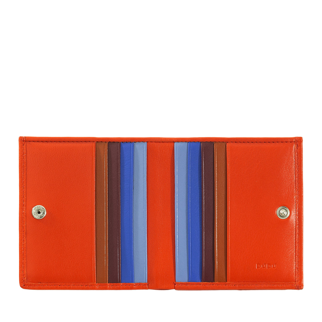 DuDu RFID Multicolor Leather Wallet Cards and Coins