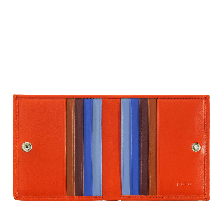 DuDu RFID Multicolor Leather plånbokskort och mynt