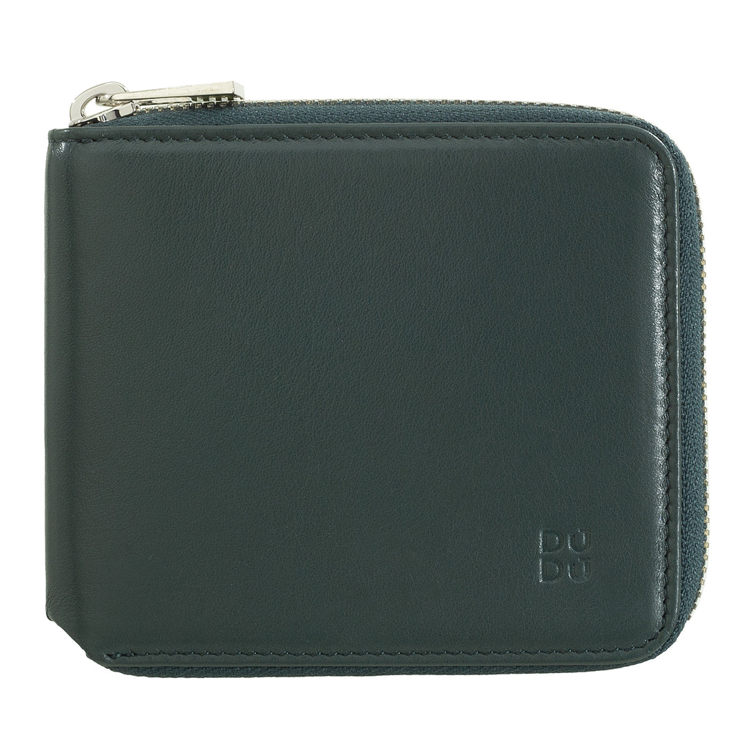 DuDu محفظة رجالية RFID جلدية محفظة مع 6 فتحات بطاقات الرمز البريدي في الهواء الطلق صغيرة